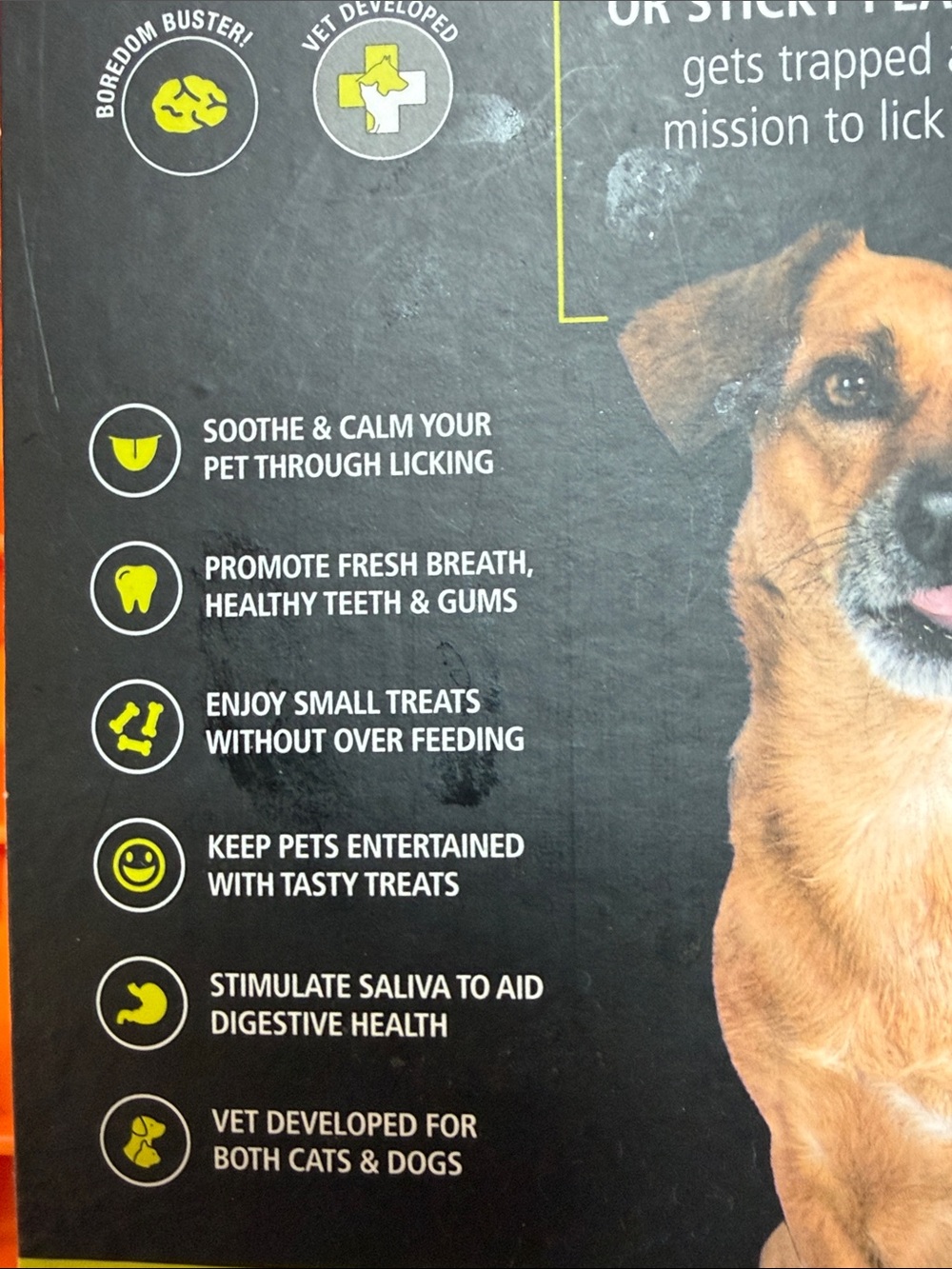 LickiMat Buddy - Orange Slow-Feed Dog Treat Mat (Small to Medium) - Picture 3 of 6